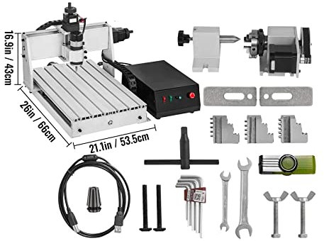 3/4 Assi CNC Router Engraver 6040/3040/3020 USB Fresatrice 3D PVC Incisione Intaglio Macchina Lavorazione Del Legno(4 Axis CNC 3040)