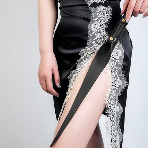 Unisex Leder Peitsche In Weidenblatt-Optik Rutschfest Reitgerte Pferdepeitsche Spielzeuge Training Requisiten Werkzeuge Hilfsmittel Cospaly Accessoire Kostüm Zubehör Für Holloween Karneval Party