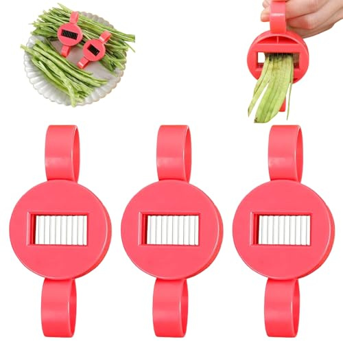 SiumPklay 3 Pcs Stainless Steel Runner Bean Slicer & Stringer Set Sharp Kitchen Tool for Green Beans, Efficient Vegetable Cutter with Handle Easy to Clean Multifunctional Slicer for Home & Restaurant