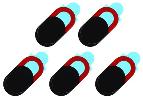 FRCOLOR 5 Piezas Cubierta Webcam Duradera Protector Privacidad Multiusos para Portátil y Teléfono Adhesiva y Práctica Bloqueo Seguro contra Hackers Diseño Delgado y Resistente