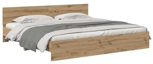 vidaXL Bettrahmen Artisan-Eiche 200 x 200 cm Holzwerkstoff