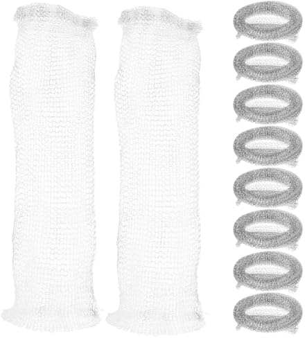 SHINEOFI Raccoglipelucchi in Acciaio 304 Set 10 Pezzi Filtro Antipelucchi a Rete ad Alta Densità Compatibile Tubo Flessibile Scarico Lavatrice Riutilizzabile e Facile da Installare per