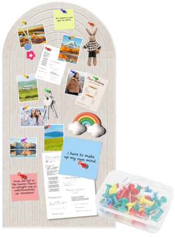Große Filz Pinnwand Selbstklebend, 60x120cm Filzpinnwand 1 cm Dicke Dekorative Pinnwand aus Filz,Vision Board Ohne Bohren Faltbare Fototafel Memo Board Felt Bulletin Board für Büro,Schule,Kinderzimmer