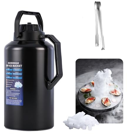 BAOSHISHAN Cubo de Almacenamiento para Hielo seco 6 L | Acero inoxidable, para preparar cócteles y almacenar hielo seco