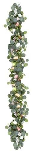 Yulokdwi Guirnalda de Primavera,2 Piezas Corona De Primavera con Huevos Artificiales,Guirnalda para Decorar en Pascua - para Jardín Fiestas Dormitorio Ventana Porche del Hogar