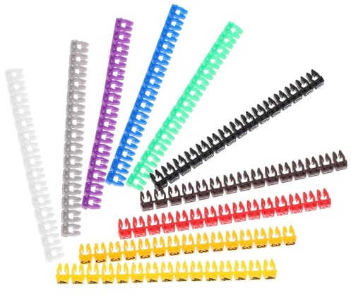 Warmhm Marcadores de Cables Multicolores de Plástico Diseño Compacto y Clip para Gestión de Cables Eléctricos Hogar Diy, Paquete de 150 Unidades