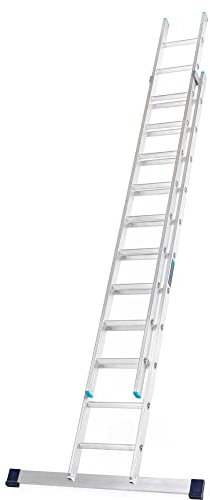 TB Davies 5.0m/16.4ft, TASKMASTER 2 Section Extension Ladders, Aluminium Stabiliser Bar, Comfort D-Shaped Rungs, Reach Height 5.5m/17.9ft, EN131 Professional