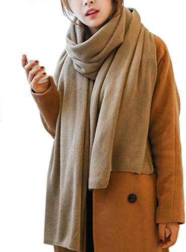 Cheerlife Damen Strickschal Lang XXL Warme Grobstrick Schal Oversize Herbst Winter 220cm x 60cm (Khaki)