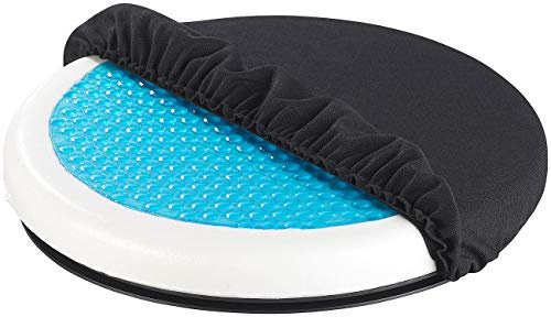 Newgen Medicals Drehkissen: 360° drehbares Schaumstoff-Sitzkissen mit kühlender Gel-Schicht (Drehkissen Auto, für Senioren, Kühl)