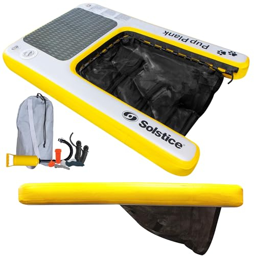 Solstice - Tablón Inflable para Cachorros XL (Capacidad de 110 Libras) Serie de rampas para Mascotas para recreación y Deportes de Mascotas, amarres para Barcos, Piscinas y muelles, Cubierta
