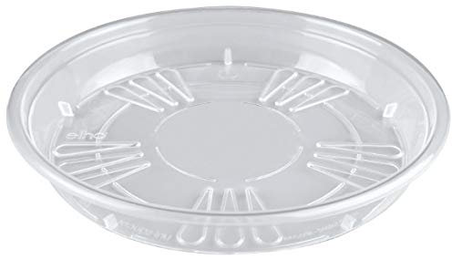 Muddy Hands Eco Friendly Clear Round Plastic Plant Pot Saucer Planter Water Drip Tray Base Plate (2, 37cm)