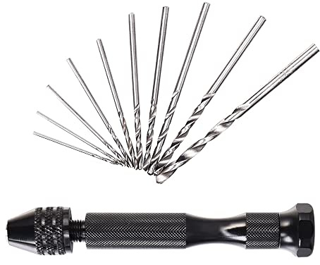 CENPEK 26-teiliges Handbohrer-Set, Mikro-Mini-Spiralbohrer-Bits, Präzisions-Handbohrer-Bits, Drehwerkzeuge-Set für Holz, manuelle Arbeiten, DIY-Schmuckmontage, 0,5–3,0 mm
