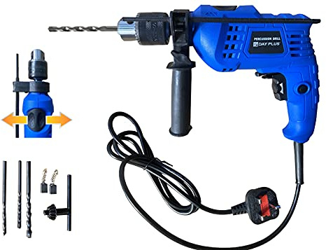 DayPlus Electric Hammer Drill Corded, 850w Electric Corded Drill Variable Speed with Impact Drill Bits, 13mm Metal Chuck, Depth Gauge, Chuck Key for Drilling Wood, Steel, Concrete #WZ02