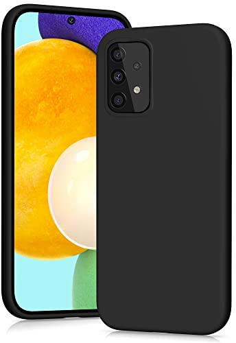 YATWIN Silicone Case for Samsung Galaxy A52/A52S, Soft-Touch, Shockproof, Slim, Durable Phone Cover - Black