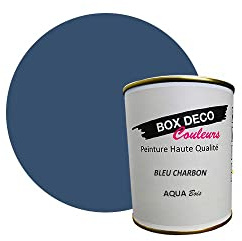 Pintura de madera interior exterior a base de acrílico con aspecto aterciopelado Aqua Madera – 750 ml / 9 m², azul carbón, pintura plástica resistente al agua