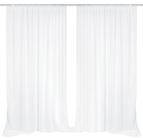 EMART Rideau de Fond Blanc, 3x3m Tulle Tissu Mousseline Drape