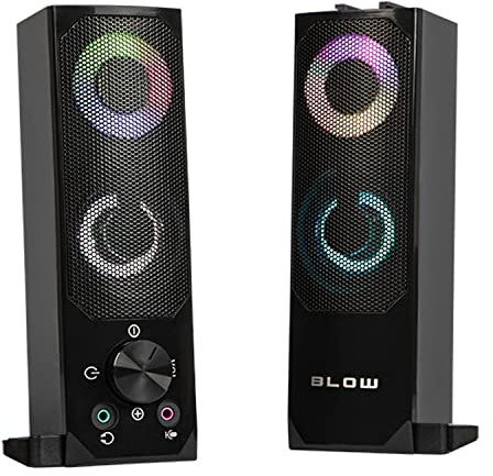 PROLECH Altavoz 2 en 1 Bluetooth 2.0 para PC con función de Barra de Sonido Retroiluminación LED RGB Altavoz estéreo 2x3W RMS 2x2 AUX 3,5 mm Fuente de alimentación USB