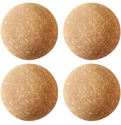Keadic 4 Pcs Wooden Ball Bottle Plug Stoppers Set Natural Soft Reusable Wood Cork Plugs Replacement for Wine Decanter Carafe Bottle (2.1 Inch/ 5.5 cm)