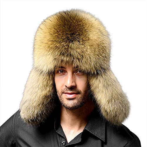 XINCHI Fliegermütze Herren Winterhut Super Dick Fellmütze Kunst Fuchs Wintermütze Winddicht Russenmütze Ohrenschützer Pilotenmütze Weich Damenmütze Wintermütze Russische Mütze