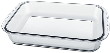 Plateau à four rectangulaire, Plat à gratin, moule de cuisson en verre, capacité 3.7 L - Longueur 36 x Profondeur 22 x Hauteur 7 cm -JUANIO-
