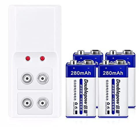 Juego de Cargador de batería Recargable de 9v, micrófono 6F22, batería de micrófono inalámbrico, multímetro, batería de Nueve voltios pequeña