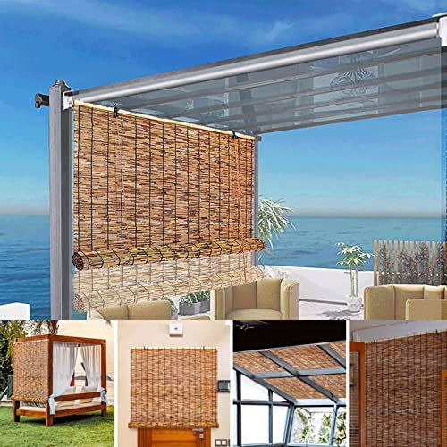 Tapparelle in bambù, tonalità di canne marroni, tenda parasole for finestra, tende a pacchetto filtranti luce cordless 32x48in 36x64in 48x72in for la decorazione Patio Balcone Deck Gazebo (Size : 30x