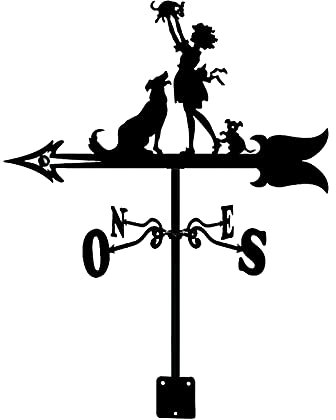 Windfahne aus Metall für den Innenhof, Jäger, Wetterfahne, Outdoor-Ornament, Windfahne des Innenhofs, Eisenkunst, Garten, Hof, Dach, Windrichtungsanzeiger mit Dachhalterung