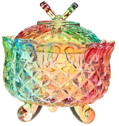 OUNONA Glasgefäß Aus Kristallglas Mit Schmetterlingsdeckel 280ml Food Storage Vorratsglas Für Süßigkeiten Trockenfrüchte Und Snacks Dekoratives Bonbonglas Für Weihnachten Und Partys