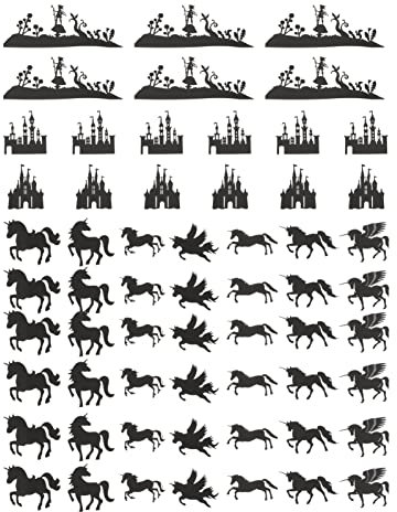 Zerodeko 60pcs Diy Unicorn Cards Creative Paper Cards for Lantern Jar Decor Halloween Party Supplies