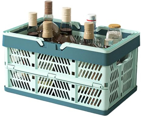 Panier de Rangement Pliable, Panier d'épicerie Pliable - Panier à Linge avec poignées | Conteneur de Stockage, Panier de marché pour Le Camping, l'organisation de la Maison et Les Voyages