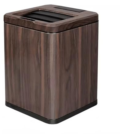 Poubelle Cuisines Poubelle à capteur Intelligent, poubelle électrique de haute qualité, Grain de bois Rechargeable avec couvercle, salon, chambre à coucher, cuisine, ménage Bureau à domicile - Contien