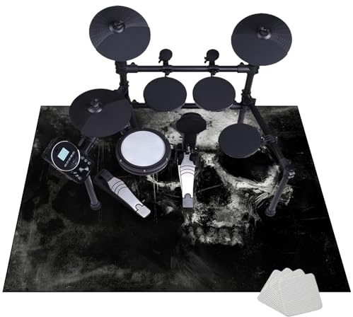 200 x 180 cm Drum Teppich Schlagzeug Teppich Schlagzeugteppich Schallschutz Teppich Schallschutzmatte Drum Rug Drum Matte Drumteppich Quadratische, rutschfeste Trommel Teppiche für Bass Drum Snare