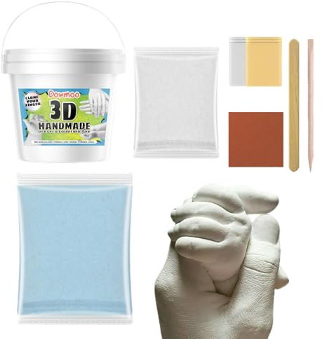 Juego de moldes de mano para parejas | Juego de fundición manual familiar de escultura 3D de yeso | Juego de moldes de escayola para vacaciones, herramientas de fabricación de recuerdos para adultos,