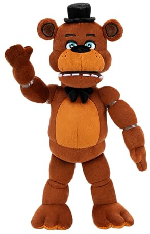 Five Nights at Freddy's 14 Poseable Sound Freddy Fazbear Plush - 5 Sounds, 1 Song Clip, and Glow-in-The-Dark Eyes - Ages 8+