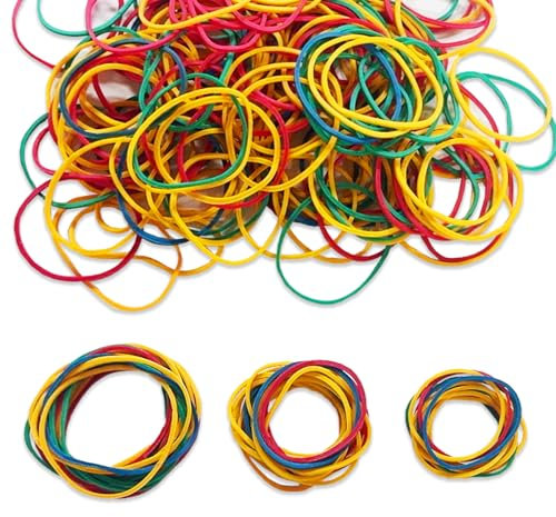 WWYSSZ 1000 Piezas Gomas Elasticas Papeleria, Goma Elastica 25/38/50mm, Reutilizable, Duradero, Multicolor y Práctico, para Suministros de Oficina, Uso Industrial, Escuela, Hogar, Manualidades y Más