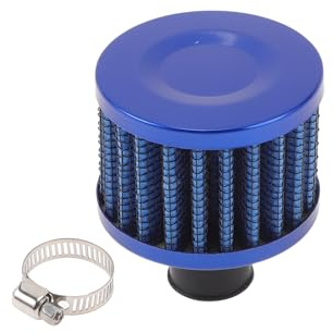 RATCHROLL Filtro De Aire Del Motor De Alto Flujo De 12 mm Redondo Con Abrazadera Fría De Admisión De Aire Frío Con Filtro Cerrado En Parte Superior Y Limpiador Con 1 Abrazadera Azul