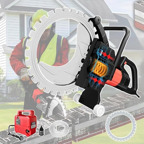 Rozadora de Pared Eléctrica de Corona 8800W, 3300 RPM Máquina de Corte de Hormigón, Profundidad 30/40/50 cm, Refrigeración por Agua & Disco de Diamante, para Construcción, Renovaciones,600mm