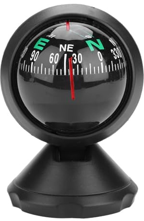 Gegong Brújula de visión Nocturna Ajustable para vehículos de Botes Black Marine Ball Compass