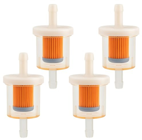 4 Stück 8mm Benzinfilter Ölbecher – Universal Kraftstofffilter für Motorrad, Auto, Roller, Mofa, Generator, Benzinfilter Rasenmäher, transparente Bauweise, Sprit Filter, wiederverwendbar