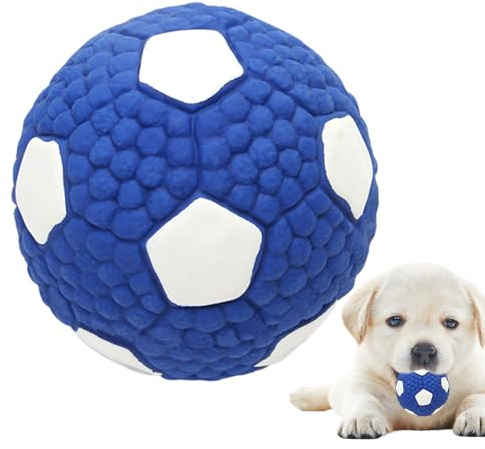 Kautable Football Form Hundeball - Streichelende Ballspielzeugwelpen, interaktive Kauenspielzeug sauberer Zähne, harte Gummibugel mit wasserdichtem Design | Ideal für Zahngesundheit und aktive Welpen