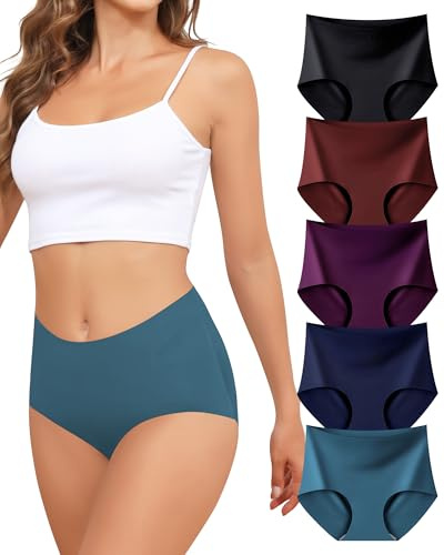 Levao Culotte sans Couture Femme Taille Haute Invisibles Slip Multipack | Soft Elasticité Panties sous-Vêtements Feminins Confortables Respire, Lot de 5, S-XXL