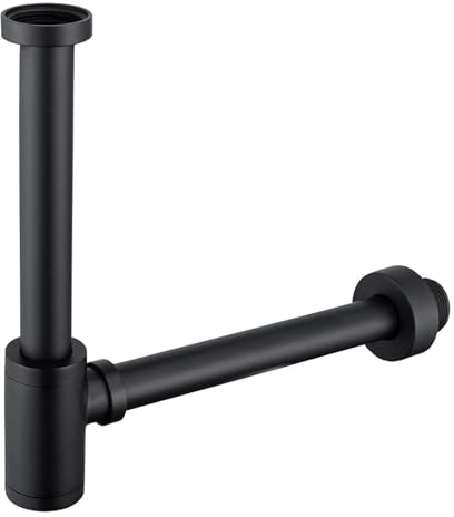 tubi di scarico e tubi di fuoriuscita, Kit tubo di scarico for lavandino del bagno, sifone, sifone a P, multicolore(Mattte Black)