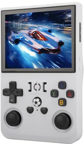 Alomejor Dual-System-Handheld-Spielekonsole, 3,5-Zoll-IPS-Bildschirm, Speicherkartenerweiterung, Retro-Spielekonsole, Lange Akkulaufzeit für und Erwachsene (64GB)