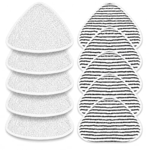 ZZQVIP Ersatzpads für Vileda Dampfreiniger & Steam Plus – 10er Set (5× Chenille, 5× Streifenpads), Waschbare Mikrofasertücher 31×22 cm, Ersatzbezüge für Vileda Steam & Steam Plus Bodenreinigung