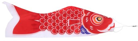 TOYZFRIENDY Bandiera Giapponese a Forma di Pesce Carpa Koinobori Rosso 70 Cm, Manica a Vento Resistente alle Intemperie in Poliestere per Giardino e Decorazioni Feste All’aperto