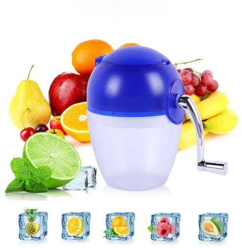 ABOOFAN Manual Ice Crusher Machine with Green Compact Design for Home Use, Reusable Reusable Reusable Reusable Reusable Reusable Plastic Handheld Shaved Ice Maker for Making and Random