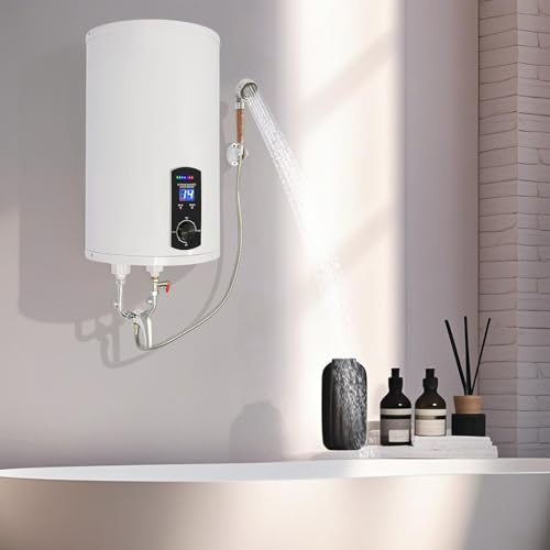 meiliwmlo Scaldabagno elettrico da 2000 W, con rubinetto e doccetta G1/2, 220 V, 0,7 MPa, 25 – 75 °C, per cucina, bagno, ecc. (30 l)