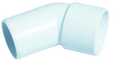 40mm (43mm) White Solvent Waste Pipe 135 Degree Conversion Bend - Bag of 2
