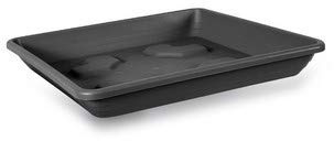 Blim Sottovaso Quadrato per Vaso da Fiori, Antracite, 16 x 16 cm
