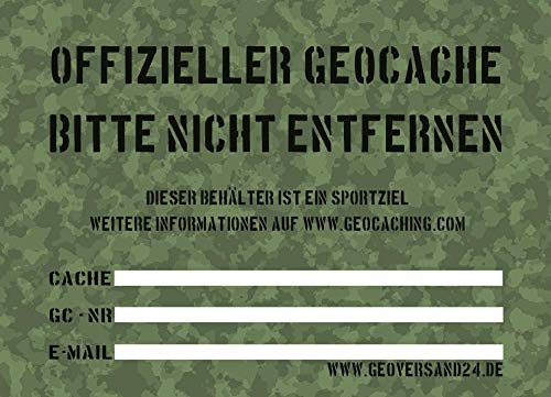 geo-versand 10 x Dosenaufkleber deutsch - A7 Stashnote Geocaching Sticker Box Hide Regular